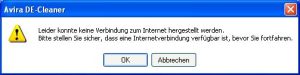 avira7 Abb.5: Der DE-Cleaner benötigt in diesem Fall kein Update um lauffähig zu sein