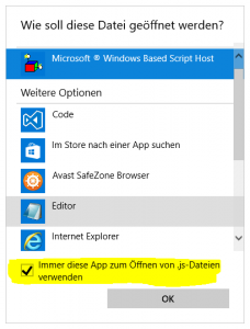 Datei Ausführen mit.